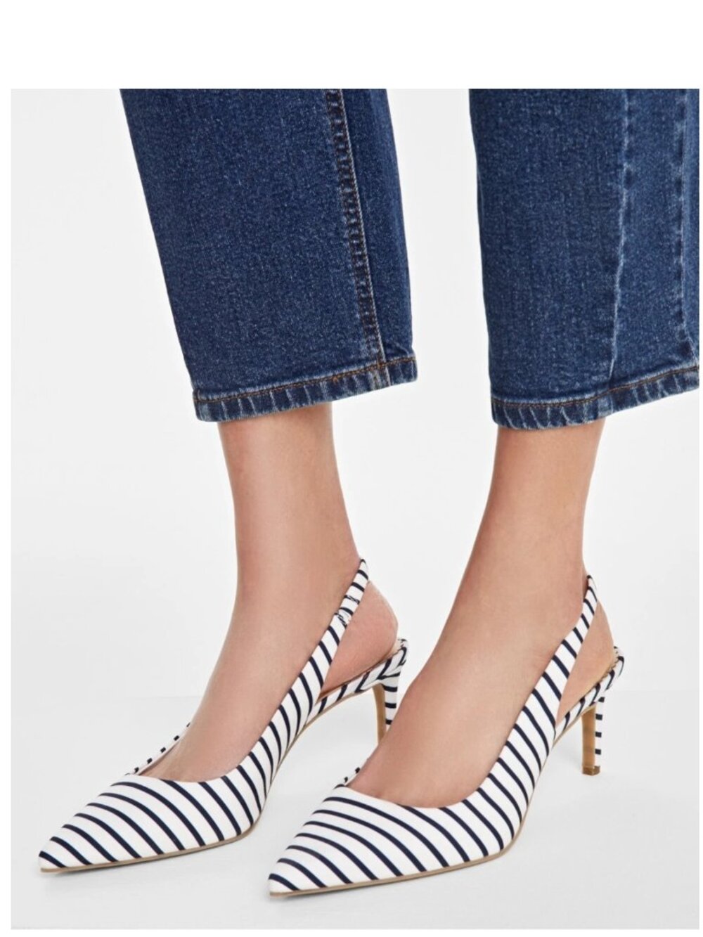 On 34th Monikaa Slingback Pumps – Navy Stripe – Women’s Size 10 M - Picture 4 of 5